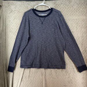 Old Navy Mens XL T-Shirt Blue Thermal Waffle Knit Soft Washed Long Sleeve